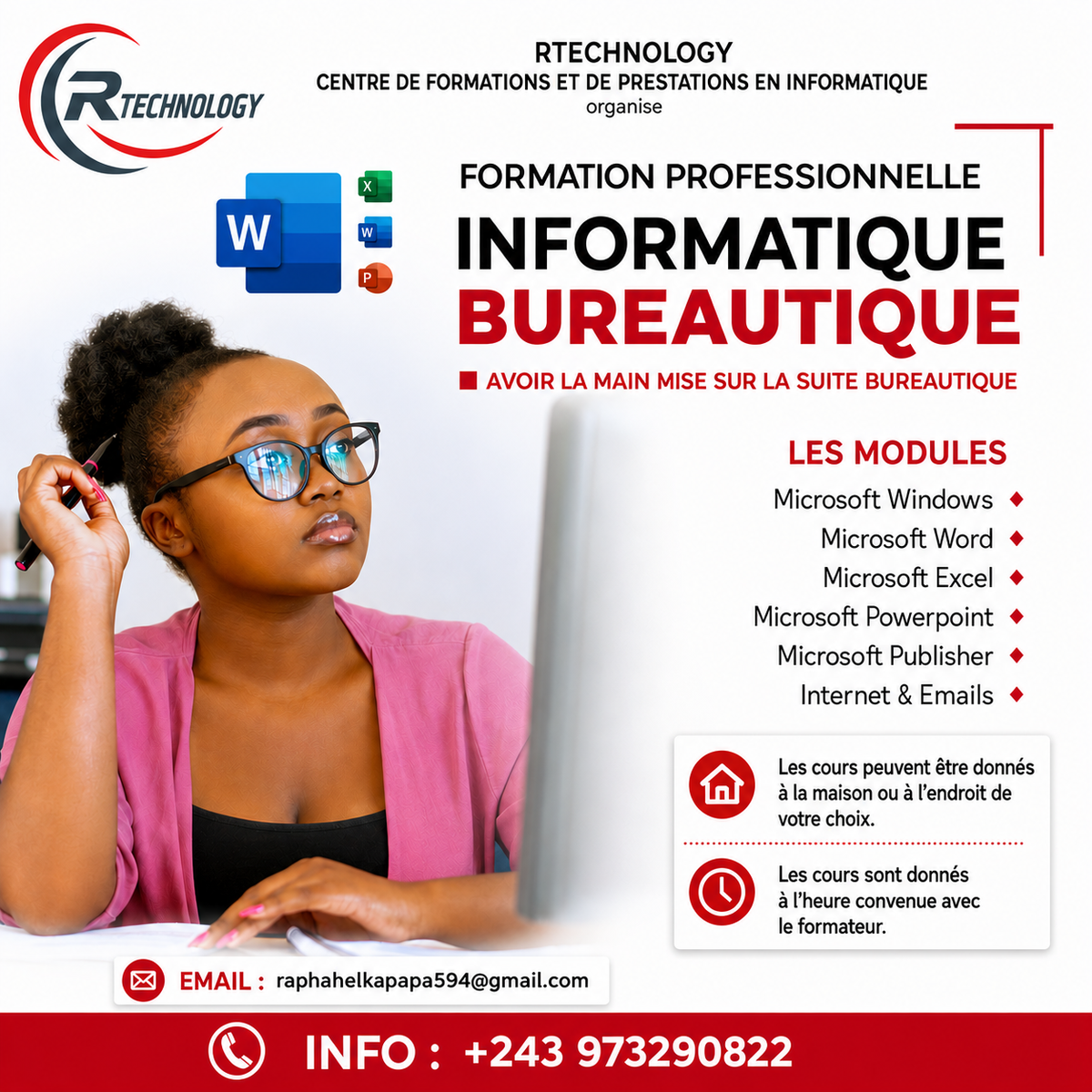 Affiche formation informatique bureautique