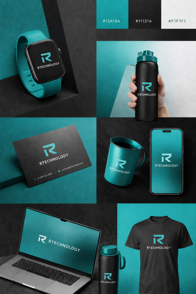 Identite visuelle turquoise RTechnology