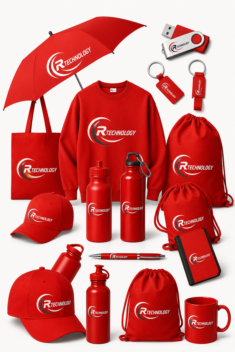 Objets publicitaires rouges RTechnology