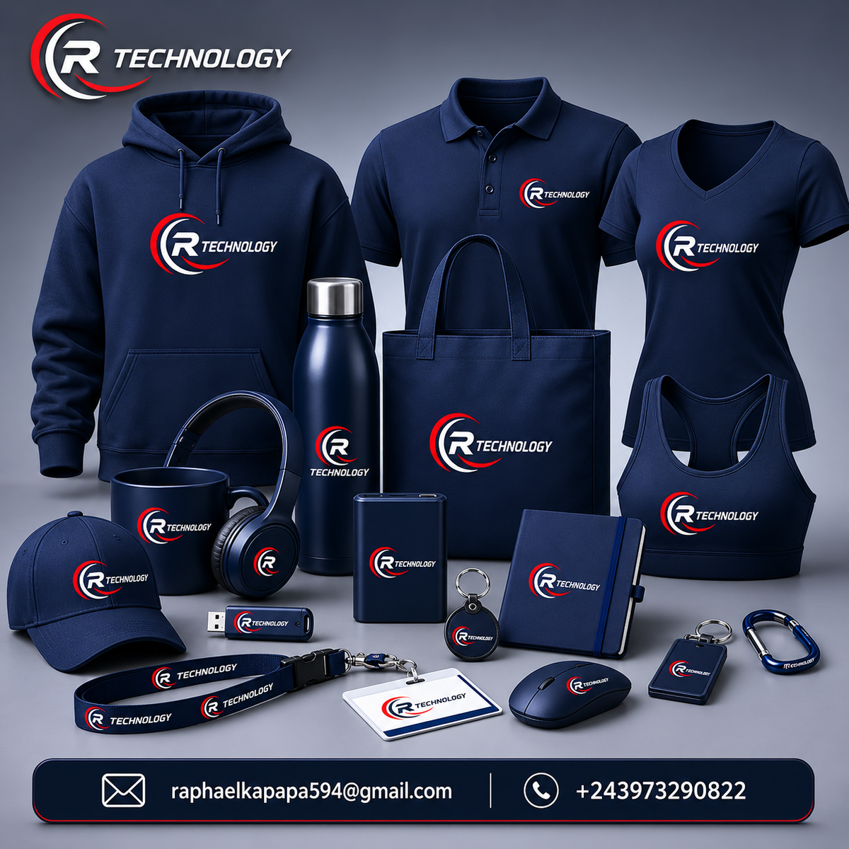 Pack branding bleu RTechnology