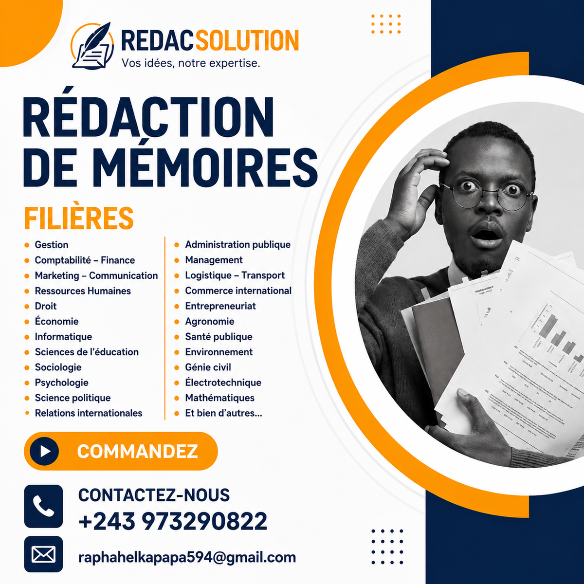 Affiche Redacsolution redaction de memoires