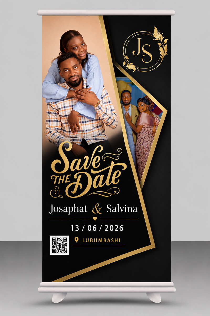 Roll-up save the date Josaphat et Salvina